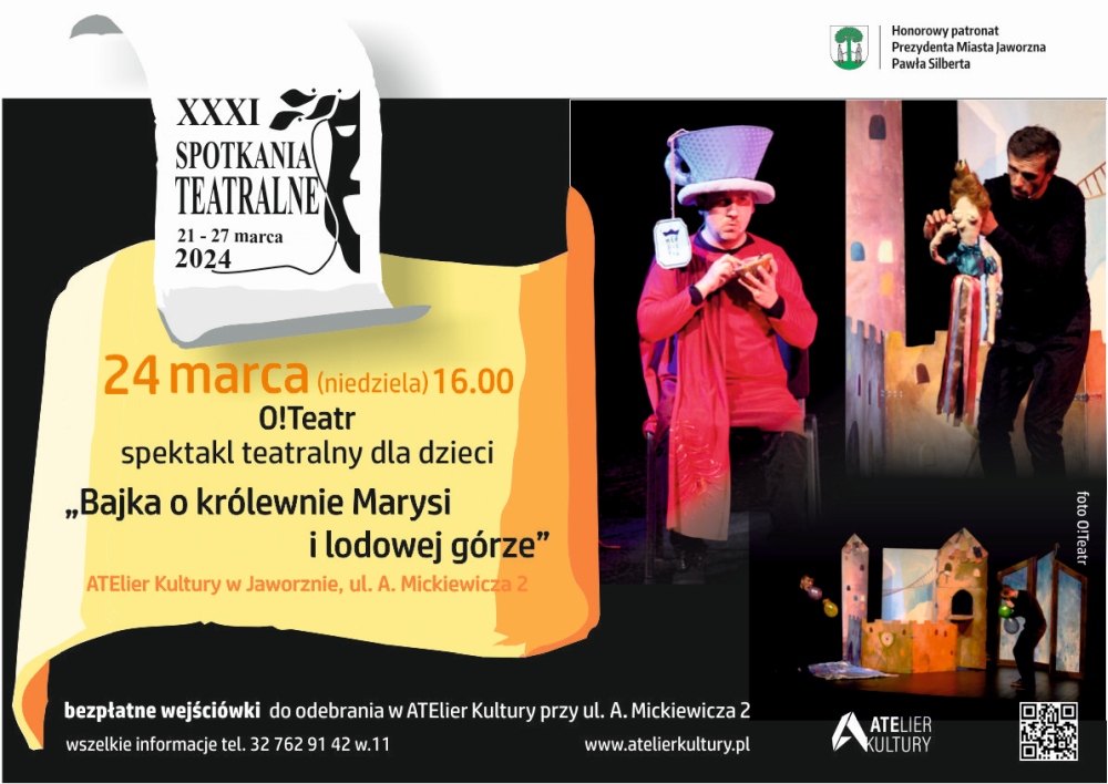 Plakat do spektaklu O!Teatr „Bajka o królewnie Marysi i lodowej górze”