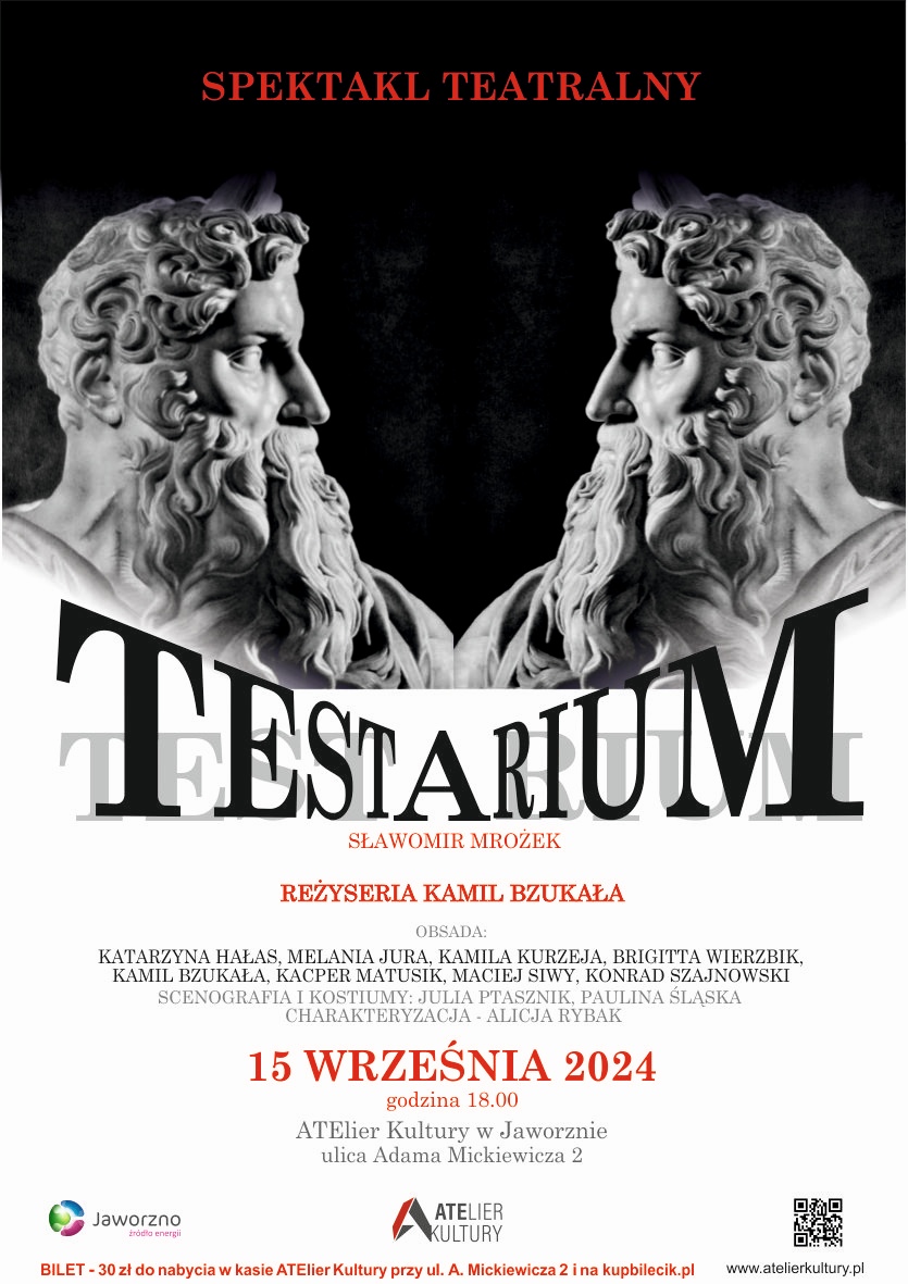 plakat do wydarzenia - spektakl Testarium