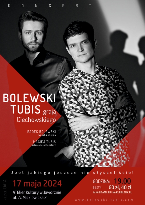 Plakat do koncertu Bolewski&Tubis