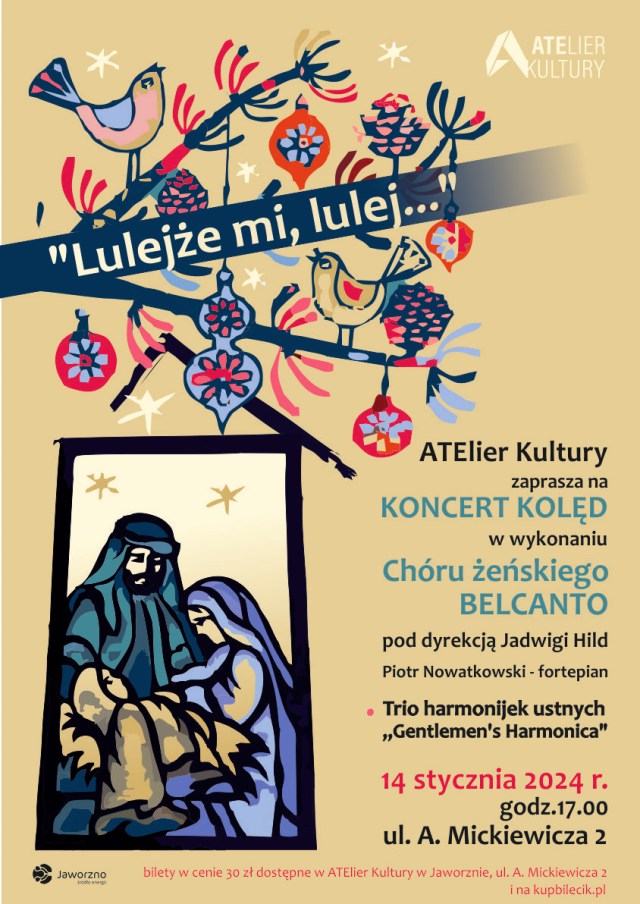 Plakat do wydarzenia - Koncert kolęd chóru żeńskiego Belcanto